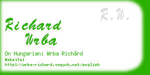 richard wrba business card